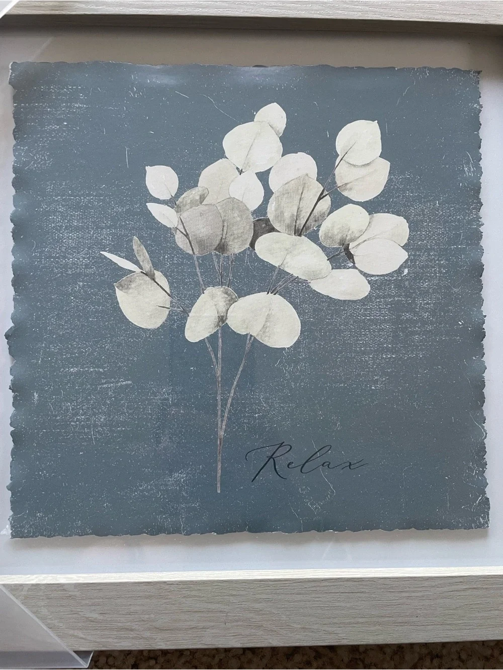 Relax Botanical Wall Art in Gray and Cream